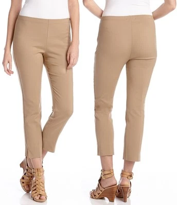 Karen Kane L51111 卡其色棕色柔软弹力清洁前短裤 - MSRP $88  — 第 1/4 张图片