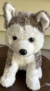 Ty Silk Slush Husky Plush 12” Blue Eyes Clean Stuffed Animal Ty Silk Tush Tag - Picture 1 of 7
