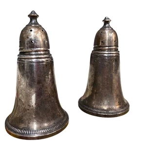 Sterling Silver Salt and Pepper Shakers Set of 2 Weighted Vintage Shakers - Picture 1 of 10