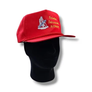 Vintage Columbian Quincentennial Celebration Of The 500th Anniversary Red Hat - Picture 1 of 9