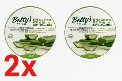 BETTY'S NATURE Aloe Vera Gel 2x300ml Betty’s Nature 92% ohne Alkohol vegan Feuchtigkeit