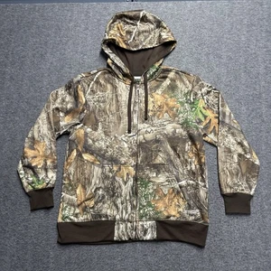 RealTree Jacket Mens 2XL XXL Brown Hooded Hunting Camo Hood Fleece Lined - Picture 1 of 6