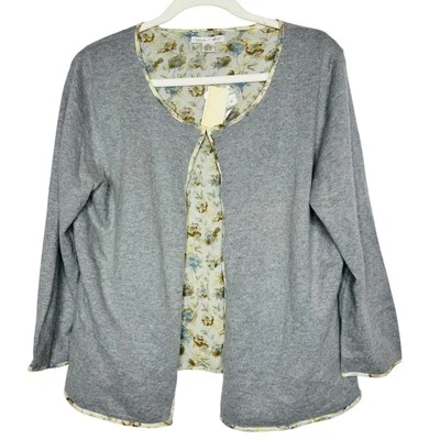 Cárdigan Suéter Vintage Deadstock Nuevo con Etiquetas XL Angora Floral Forro de Seda Campo Foto 1 de 4