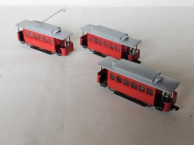 VEB Leipziger Modellbahnbau -Dummy- Straßenbahn Triebwagen und 2 x Beiwagen - Bild 1 von 4
