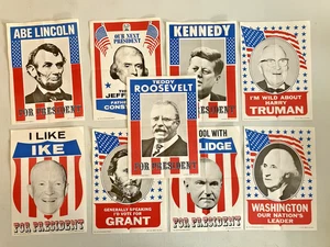 1972 Topps Presidential Campaign 5x7 Mini Posters Lot 9 (Lincoln, Kennedy, Etc.) - Picture 1 of 7