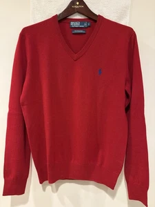Polo Uomo Ralph Lauren Maglione Lana Merino Rosso - Taglia S - Foto 1 di 7
