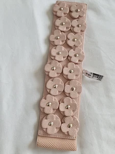 ALDO LADIES PINK, DAISY design elasticated, 2 stud fasten deep belt Petite Small - Picture 1 of 9