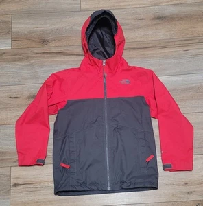 The North Face Jacket Youth Boys Small Red/Gray Hooded Rain DryVent Windbreaker - Picture 1 of 9