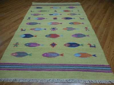 ALFOMBRA MODERNA ANATOLIA FLATWAVE KILIM PECES GEOMÁTRICOS DISEÑADA 5,2x8 Foto 1 de 4