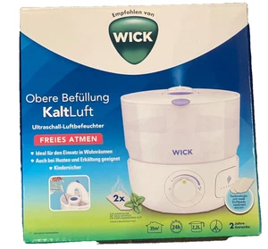 WICK KaltLuft Ultraschall Luftbefeuchter Freies Atmen Weiß mit 2,2L Wassertank - Bild 1 von 1