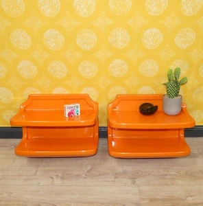 1 de 2 estantería de pared de plástico años 70 NARANJA estantería space age años 70 sixties - Imagen 1 de 13