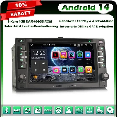 Android 14 64GB CarPlay Autoradio GPS Navi für Kia Rio Cerato Sportage MAGENTIS - Bild 1 von 4