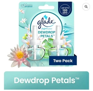 Ambientador de aire Glade PlugIns recargas, pétalos de gota de rocío, 1,34 oz, 2 unidades - Imagen 1 de 3