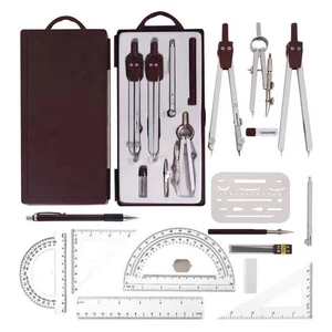 Compass for Geometry Drafting Tools 16 pcs Geometry Set Metal Rulers and Comp... - Picture 1 of 7