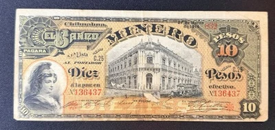 El Banco Minero 10 Pesos 1914 - Image 1 of 2