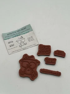 Unmounted Repositionable Red Rubber by Unity Stamp Co "GOING TO BE OWL RIGHT" - Picture 1 of 2