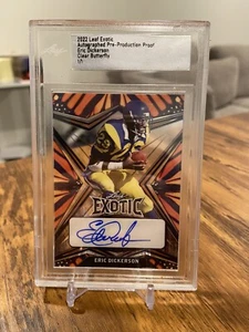 2022 Leaf Exotic Clear Butterfly Eric Dickerson Auto SSP #1/1 ๐ฅ Pre-prod Proof - Picture 1 of 2