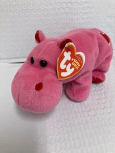 Ty Beanie Baby ❤️ HUGAMUS THE HIPPO INTERNET EXC. Plush NEW MWMT's - Picture 1 of 1