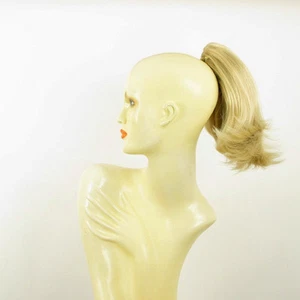 Pieza de pelo cola de caballo corta 28 cm rubio dorado poli red muy rubio claro 9 24bt613 - Imagen 1 de 8