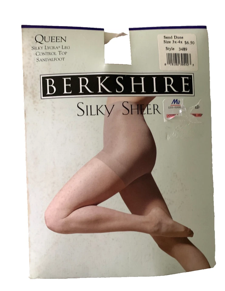 BERKSHIRE Queen Sand Dune Pantyhose Silky Leg Control Top Sandal Toe Size 3X 4X