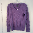 NWT Preswick &amp; Moore Cable Knit Women&#39;s Petite Purple Sweater