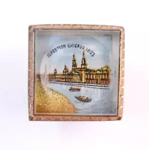 Antique 1893 Chicago Columbian Exposition World's Fair Button Collar Stud - Picture 1 of 8