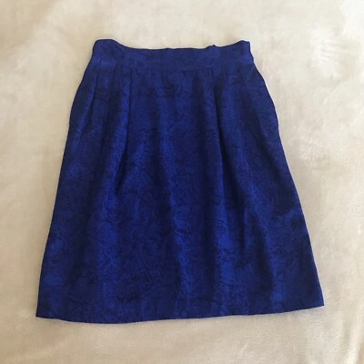 Falda para mujer Ellen Tracy plisada suave seda azul - talla 8 Foto 1 de 4