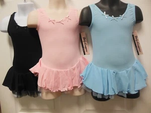 Body Wrappers GIRLS BALLET DANCE DRESS Tank Leotard Skirt Attached 3 colors - Picture 1 of 13