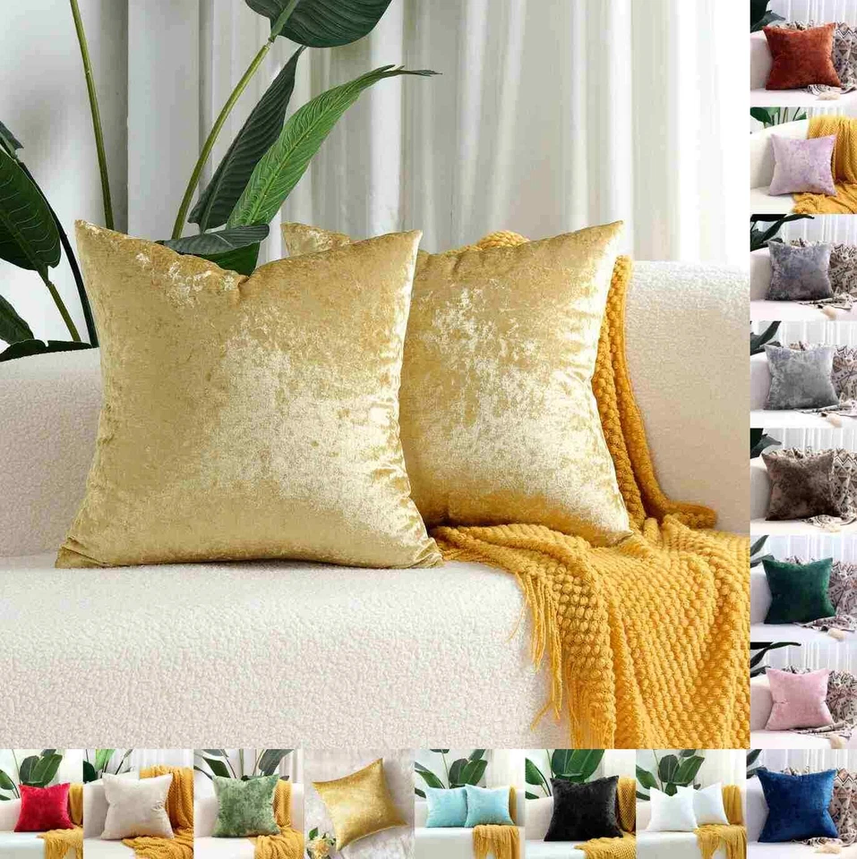 Luxury Crushed Velvet Cushion Cover Throw Pillow Cases Decor 16" 18" 20" 22" 24" - Image 1 of 4