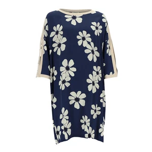 Rosso 35 Seiden-Kleid Blau mit Blumenmuster Gr. 42 (ehem. UVP € 438,00) - Bild 1 von 4