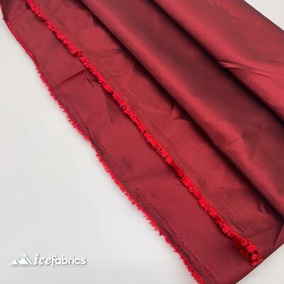 Burgundy Taffeta Fabric By The Yard- Solid Poly Taffeta Fabric- Decoration - Image 1 of 4