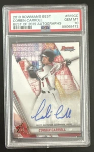 CORBIN CARROLL / 2019 Bowman's Best B19CC Best of PSA 10 DBACKS ON CARD AUTO - Picture 1 of 2