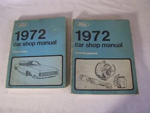 1972 Ford Car Volume 3 & 4 Shop Manual Body/Electrical - Mustang Cougar Torino - Picture 1 of 9