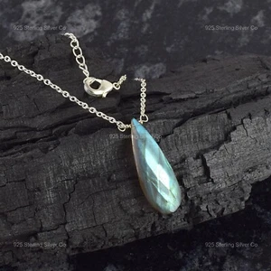 Collana Gioco di Potere Artigianale Perline Matrimonio Labradorite Naturale Argento 925 - Foto 1 di 12