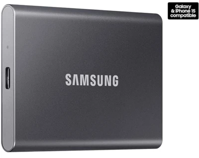 SAMSUNG T7 Portable SSD, 2TB External Solid State Drive, Speeds Up to 1,050MB - Image 1 of 3