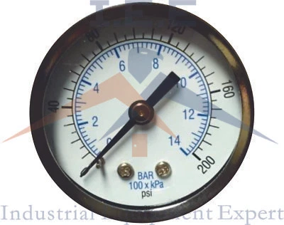 New Air pressure Gauge air compressor hydraulic 2" face 0-200 back mnt 1/8" NPT - Image 1 of 2