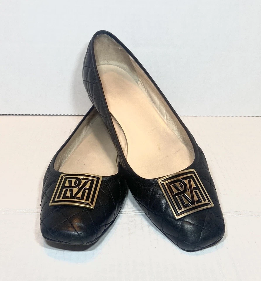 Pisos de ballet acolchados negros Pour La Victoire talla 9 1/2 Foto 1 de 4