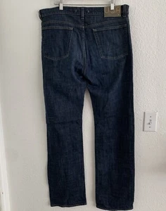 John Varvatos U.S.A. Authentic Fit Cotton Blend Button Fly Blue Jeans Size 36 - Picture 1 of 10