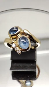 Goldschmiede Saphir-Brillantring Damenring 18 Karat Gold,750er,Größe 54,5 - Imagen 1 de 8