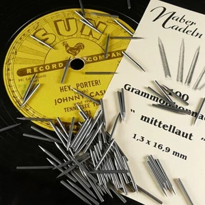 100 agujas de gramófono sonido medio abrazadera 78 RPM gramófono agujas de tono medio - Imagen 1 de 1