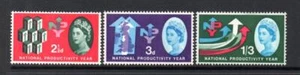 GB QEII MNH 1962 SG631-633 AÑO DE PRODUCTIVIDAD NACIONAL - Imagen 1 de 1