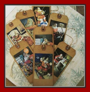 OLD TIME COCA COLA SANTA'S CHRISTMAS HANG TAGS PRIMITIVE AND NOSTALGIC - EIGHT - Picture 1 of 4