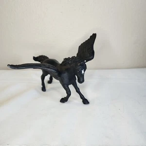 2007 Papo Black Winged Pegasus Horse Figurine 8.5" Wingspan - Picture 1 of 11