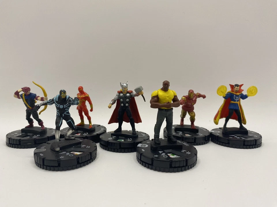 Avengers / Defenders Heroclix figures Iron man Thor Spider-Man, Dr strange - Image 1 of 1