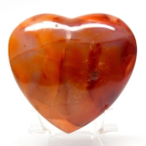 81mm Orange Red Carnelian Agate Puffy Heart Natural Sparkling Mineral Madagascar - Picture 1 of 5