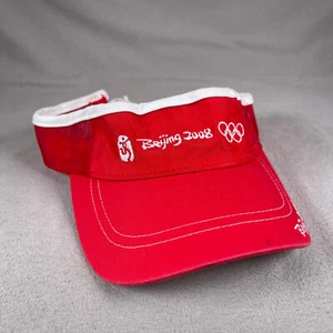 Cappello Visiera Olimpiadi Invernali Pechino Unisex OS Rosso Strapback Sun Cap 2008 - Foto 1 di 12