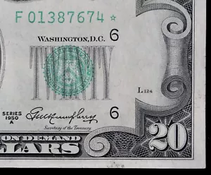 HG $20 1950A Star Federal Reserve Note F01387674* series A twenty, Atlanta - Picture 1 of 3