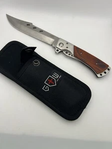 GW Good Worker Long Blade Folding Knife With Sheath Free Shipping - Picture 1 of 6