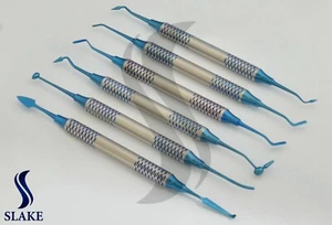 6 Pcs Dental Composite Filling Instrument Blue Titanium Coated Restorative Kit - Picture 1 of 3