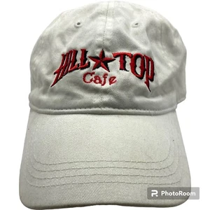Hill Top Cafe Hat Cap White Red Adjustable Embroidery Unisex Baseball One Size - Picture 1 of 9